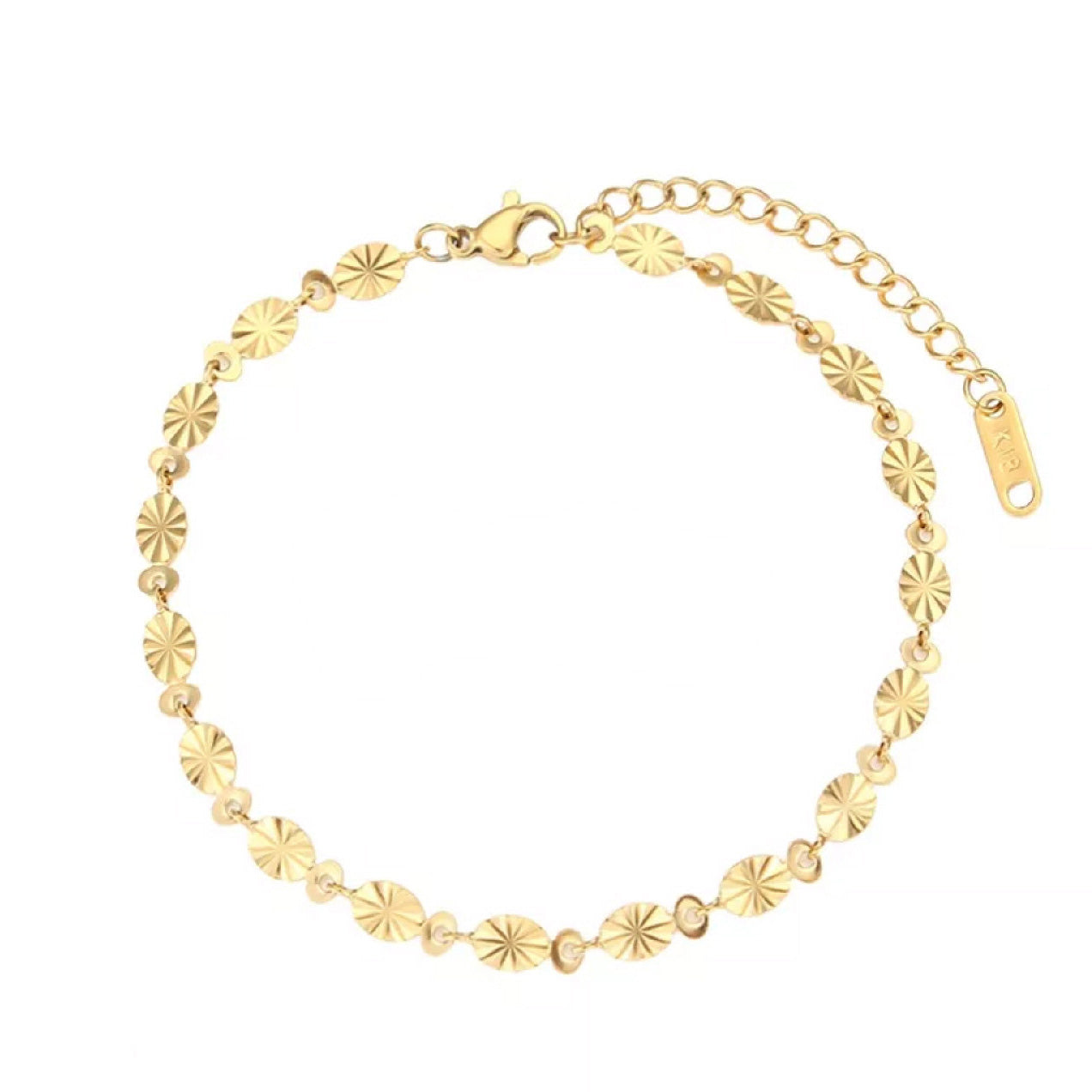 18K Gold Plated 316L Stainless Steel Sunflower Chain Sequins Bracelet