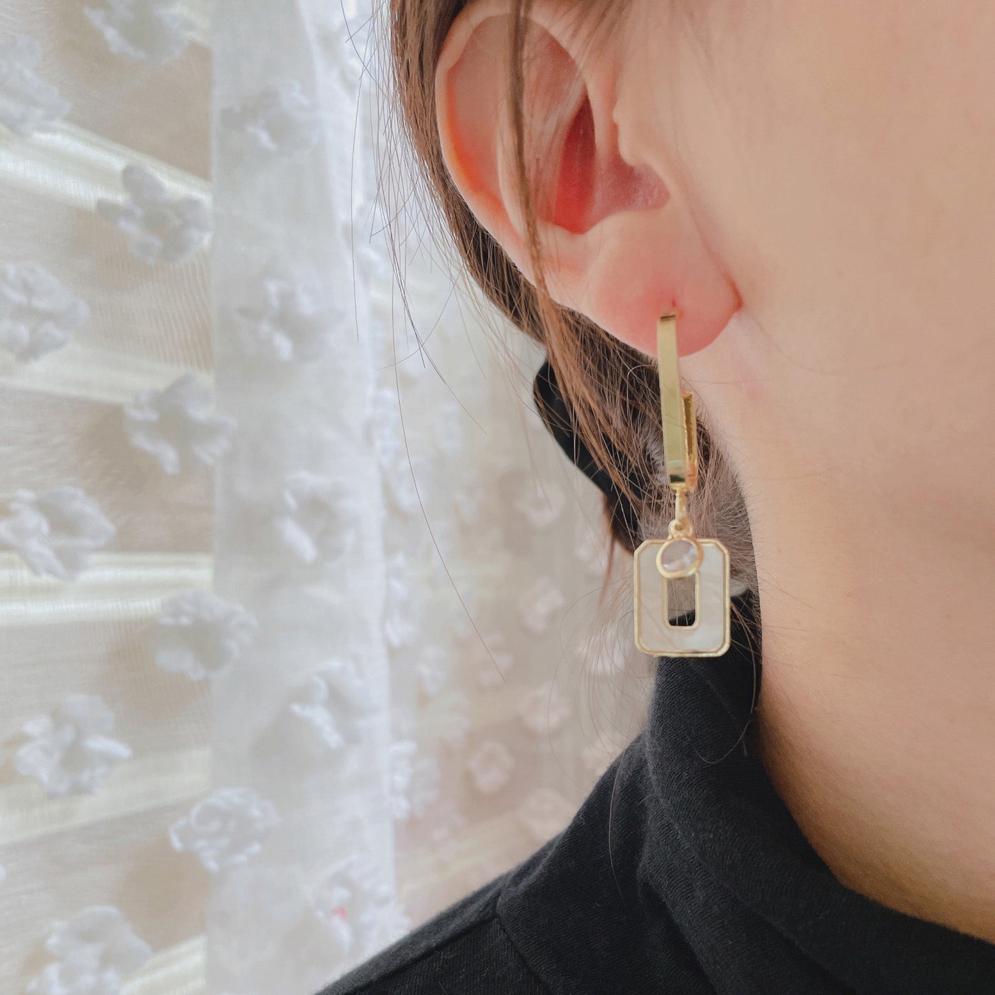 925 Sterling Silver Post Asymmetrical Cut-Out Drop Tassel Dangle Earrings