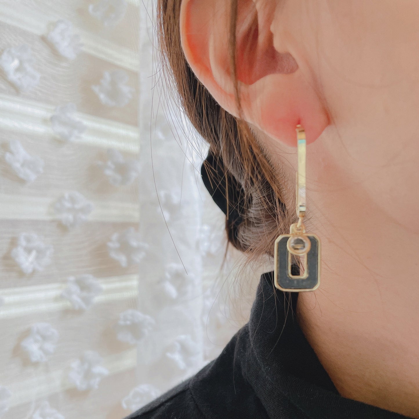 925 Sterling Silver Post Asymmetrical Cut-Out Drop Tassel Dangle Earrings
