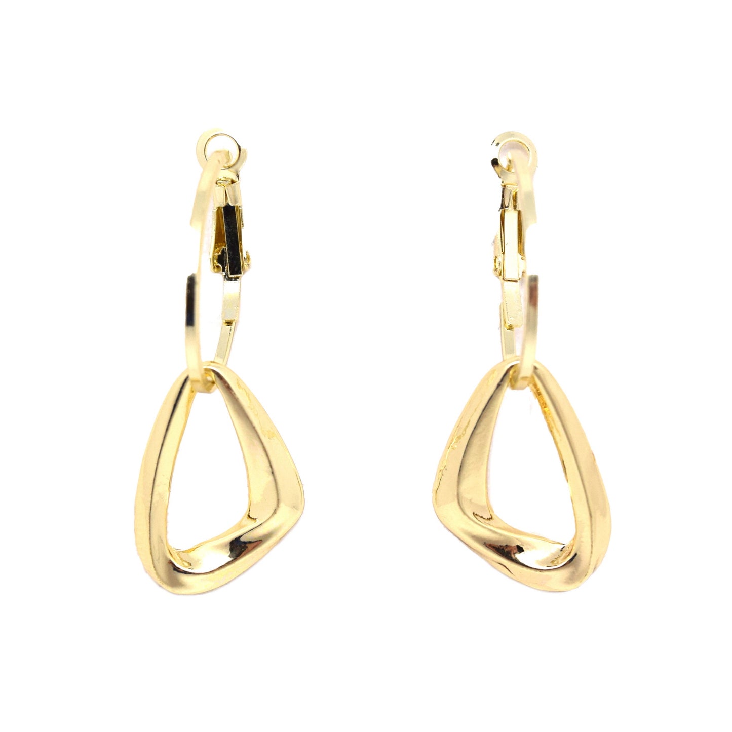 925 Sterling Silver Post Gold Plated Geometric Drop Dangle Earrings