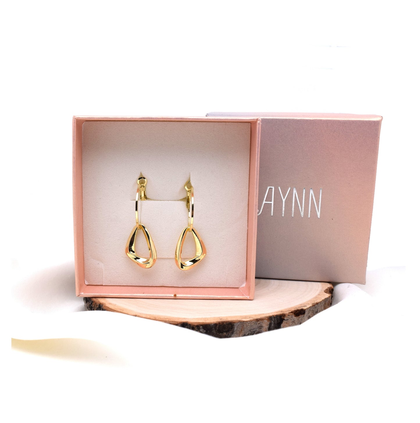 925 Sterling Silver Post Gold Plated Geometric Drop Dangle Earrings