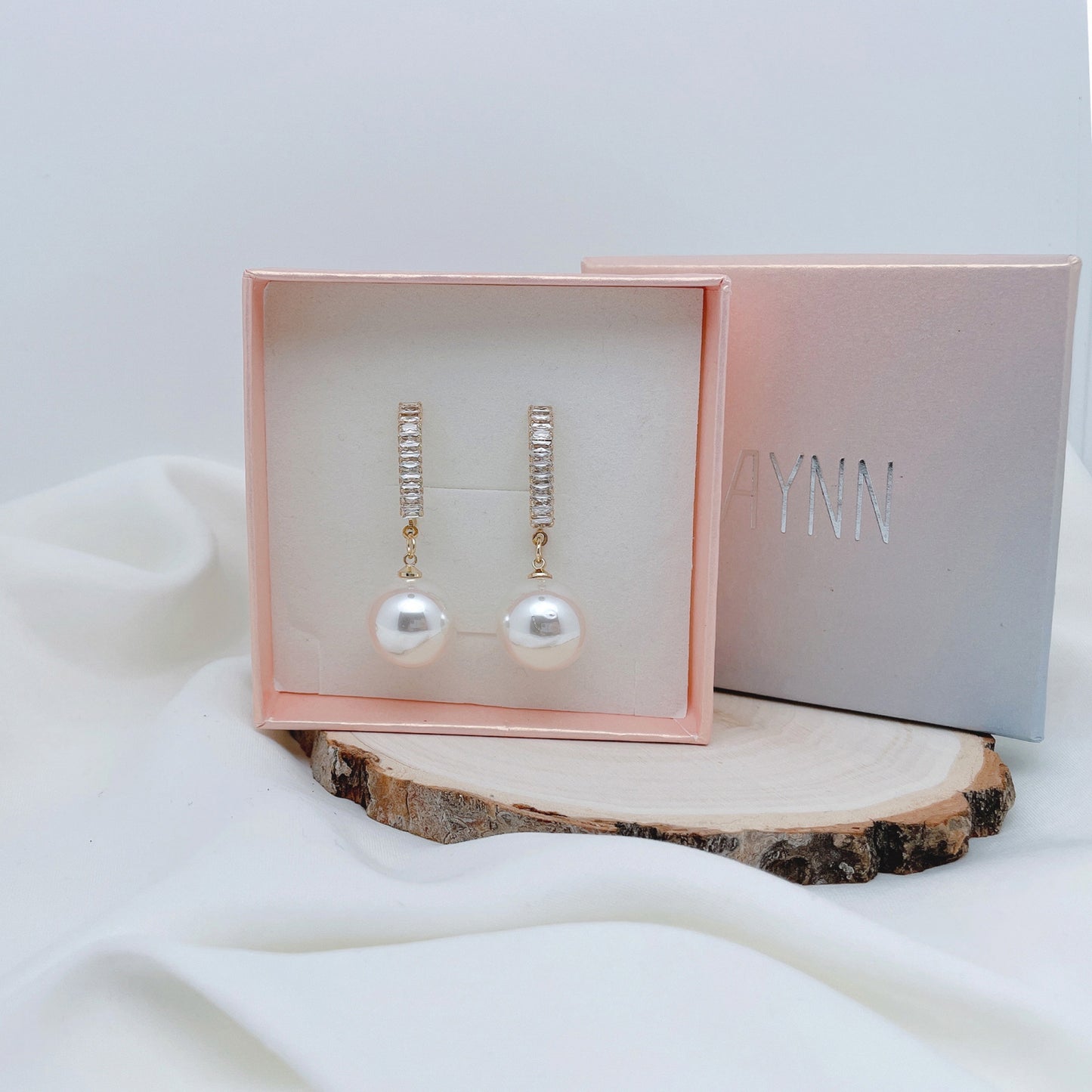 18k Gold Plated Rhinestone Pearl Drop Dangle Earrings