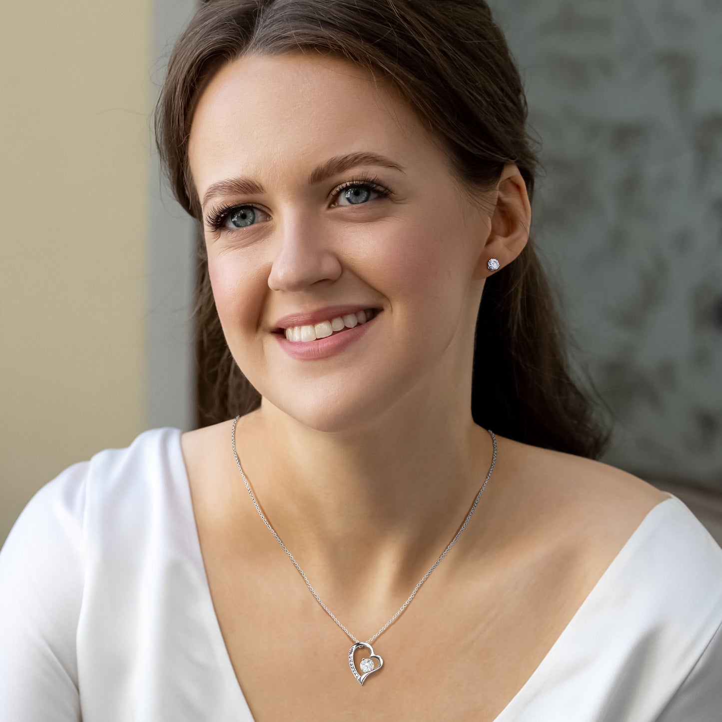 14k 18k Gold Heart Necklace for Mom Mother's Day Gift