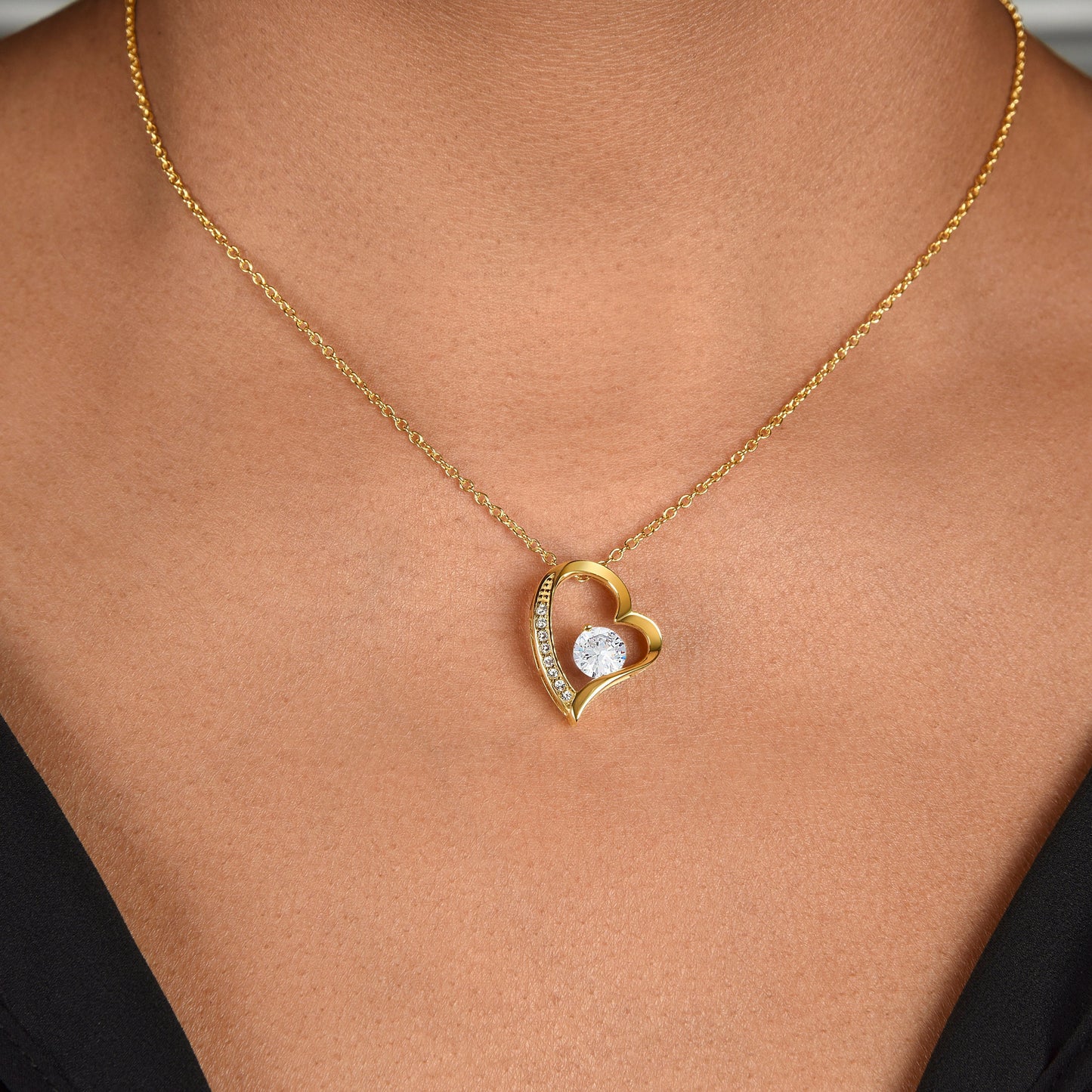 14k 18k Gold Heart Necklace for Mom Mother's Day Gift