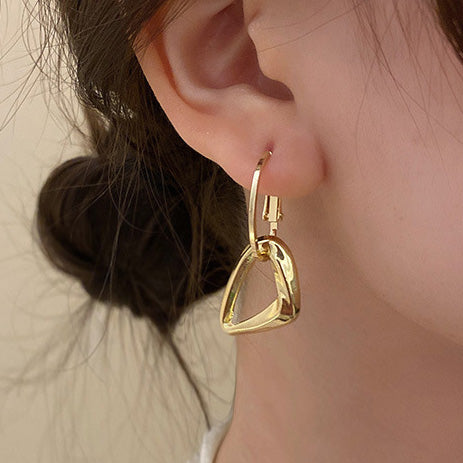 925 Sterling Silver Post Gold Plated Geometric Drop Dangle Earrings