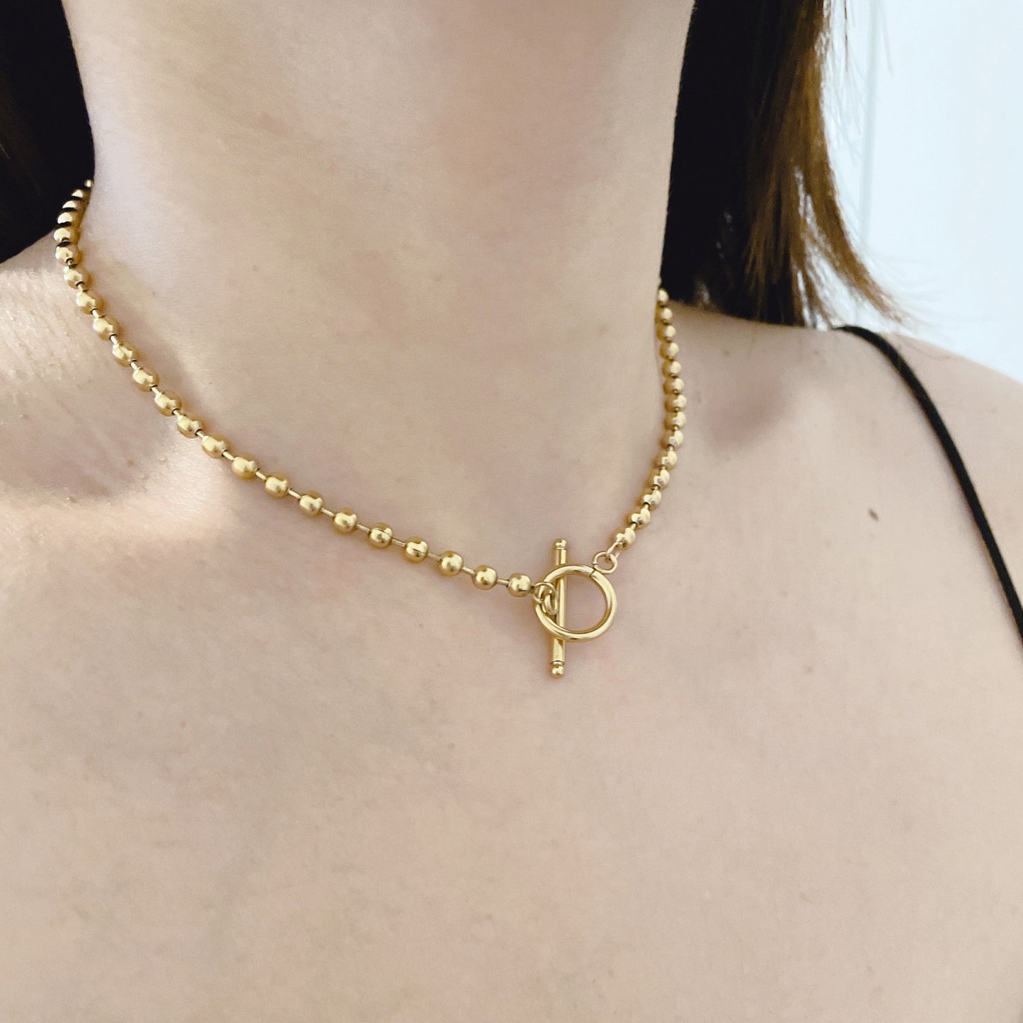 18K Gold Plated Stainless Steel Coin Pendant 2 in 1 Necklace