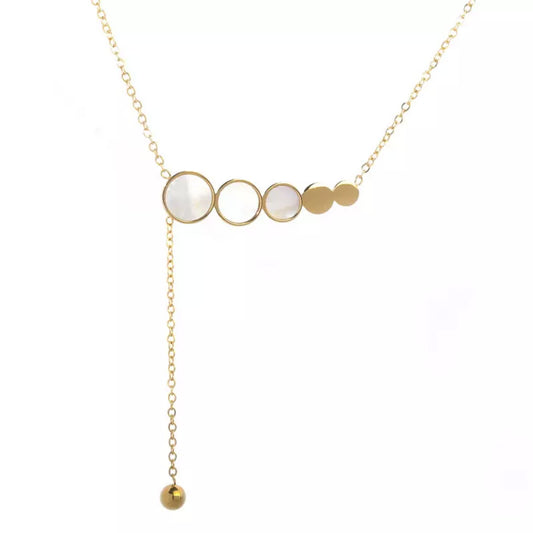18k Gold Plated Stainless Steel Mother of Pearl Shell Necklace