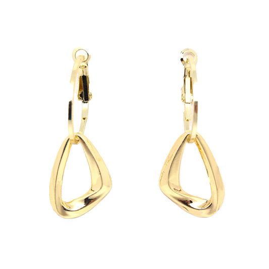 925 Sterling Silver Post Gold Plated Geometric Drop Dangle Earrings