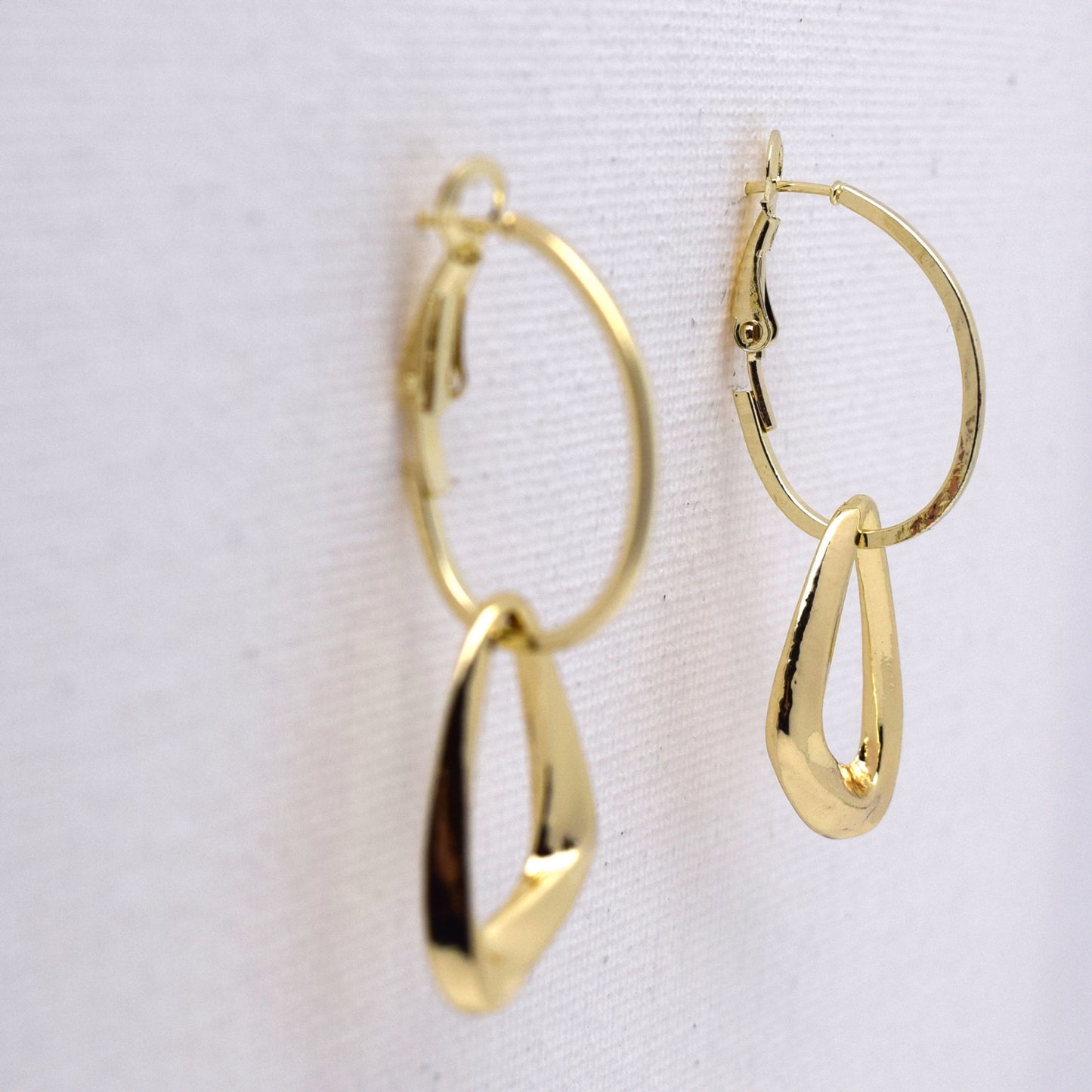 925 Sterling Silver Post Gold Plated Geometric Drop Dangle Earrings