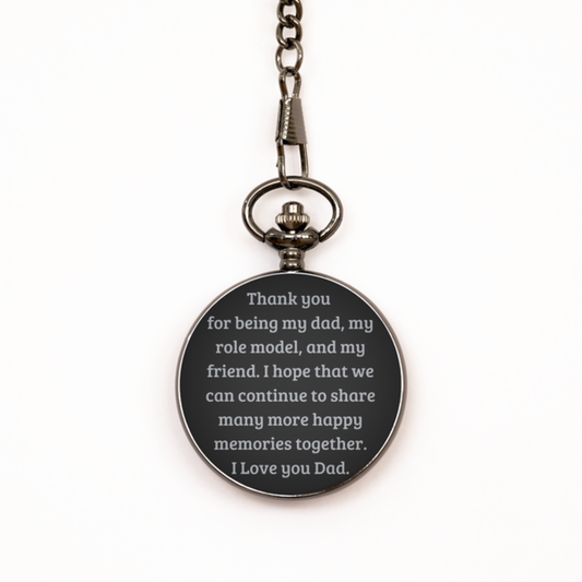 I Love You Dad Pocket Watch Unique Gift for Daddy Birthday Father's Day