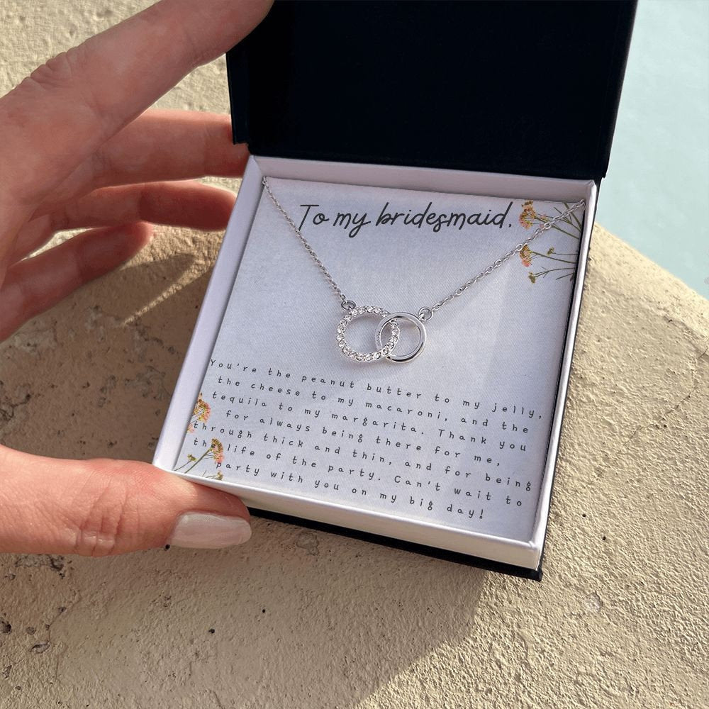 To My Bridesmaid Messaging Card Gift for Bridesmaid Bridal Shower Bachelorette Party 14k White Gold Plated Stainless Steel Necklace