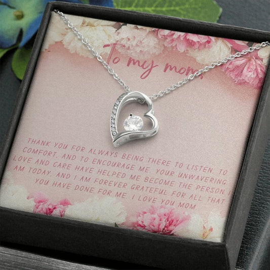 14k 18k Gold Heart Necklace for Mom Mother's Day Gift