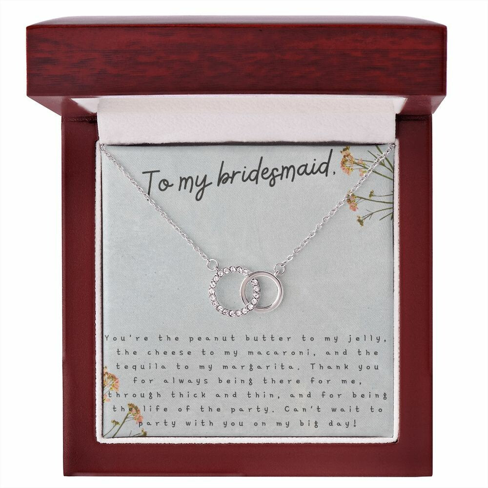 To My Bridesmaid Messaging Card Gift for Bridesmaid Bridal Shower Bachelorette Party 14k White Gold Plated Stainless Steel Necklace