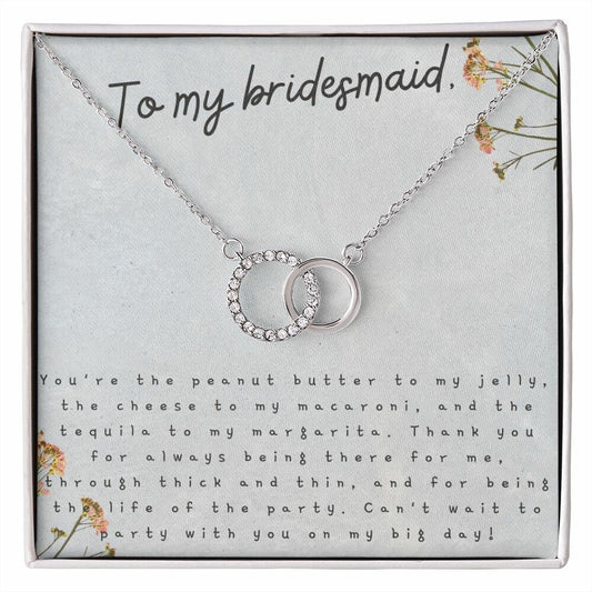 To My Bridesmaid Messaging Card Gift for Bridesmaid Bridal Shower Bachelorette Party 14k White Gold Plated Stainless Steel Necklace