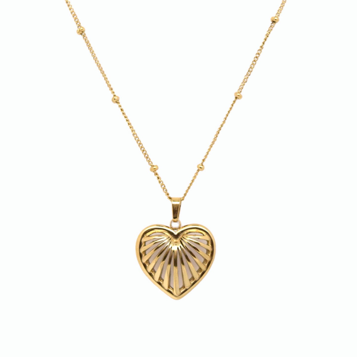 18K Gold Plated 316L Stainless Steel Heart Pendant Necklace